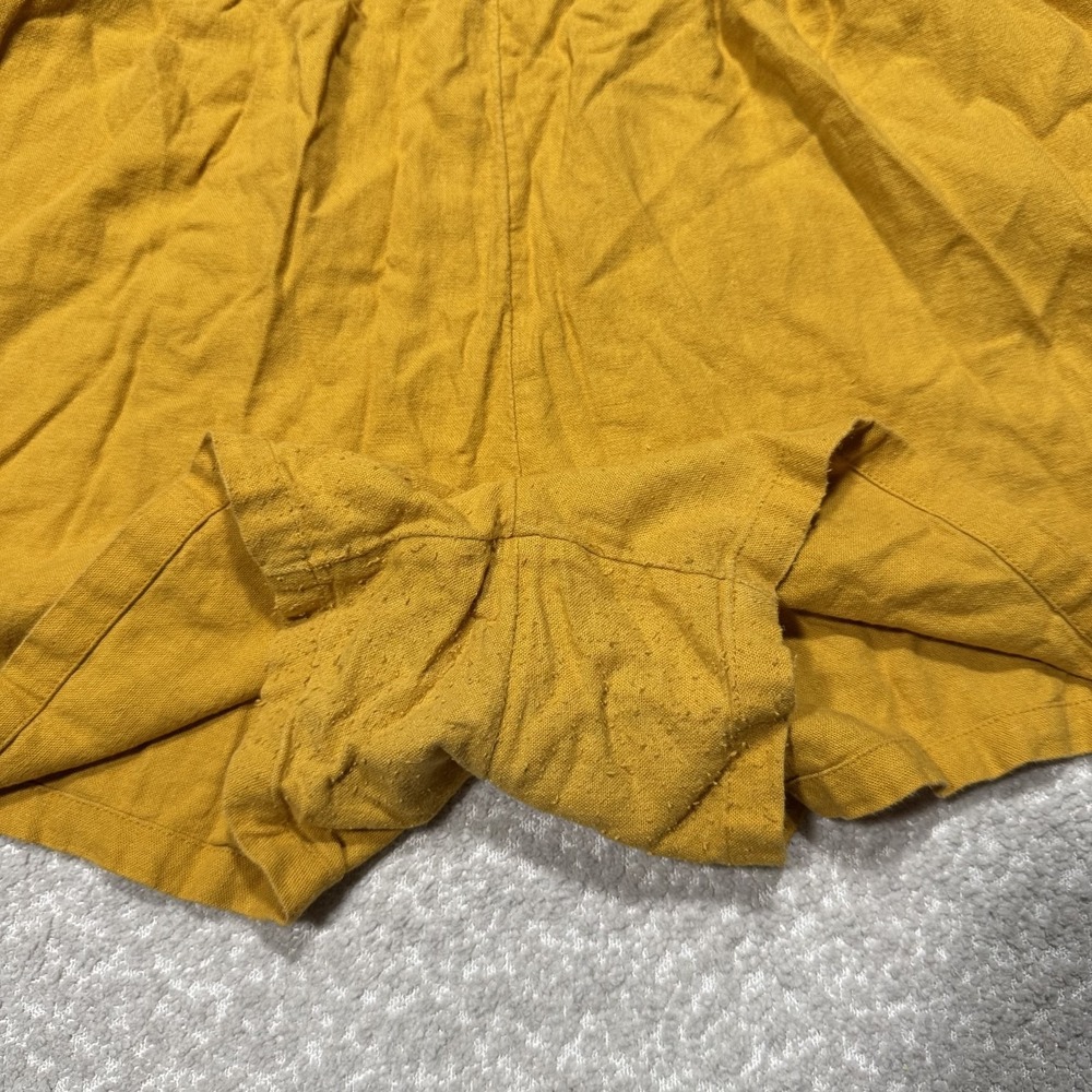 Old Navy Romper Womens Large Yellow Linen Blend Sleeveless Keyhole Pocket Summer - Picture 8 of 12